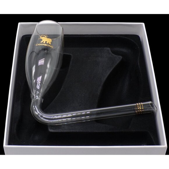 Chambong Champagne Glass Set with Gold Detailing & Decorative Box 6oz Classy AF - Picture 3 of 8